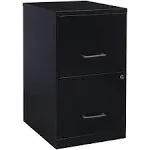 Scranton &amp; Co Metal 2 Drawer Letter File Cabinet in Black