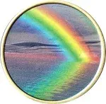 Serenity Peace Within The Storm Rainbow Bronze Medallion Chip