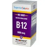 No Shot Methylcobalamin B-12 MicroLingual Tablets, 5000 mg - 60 count