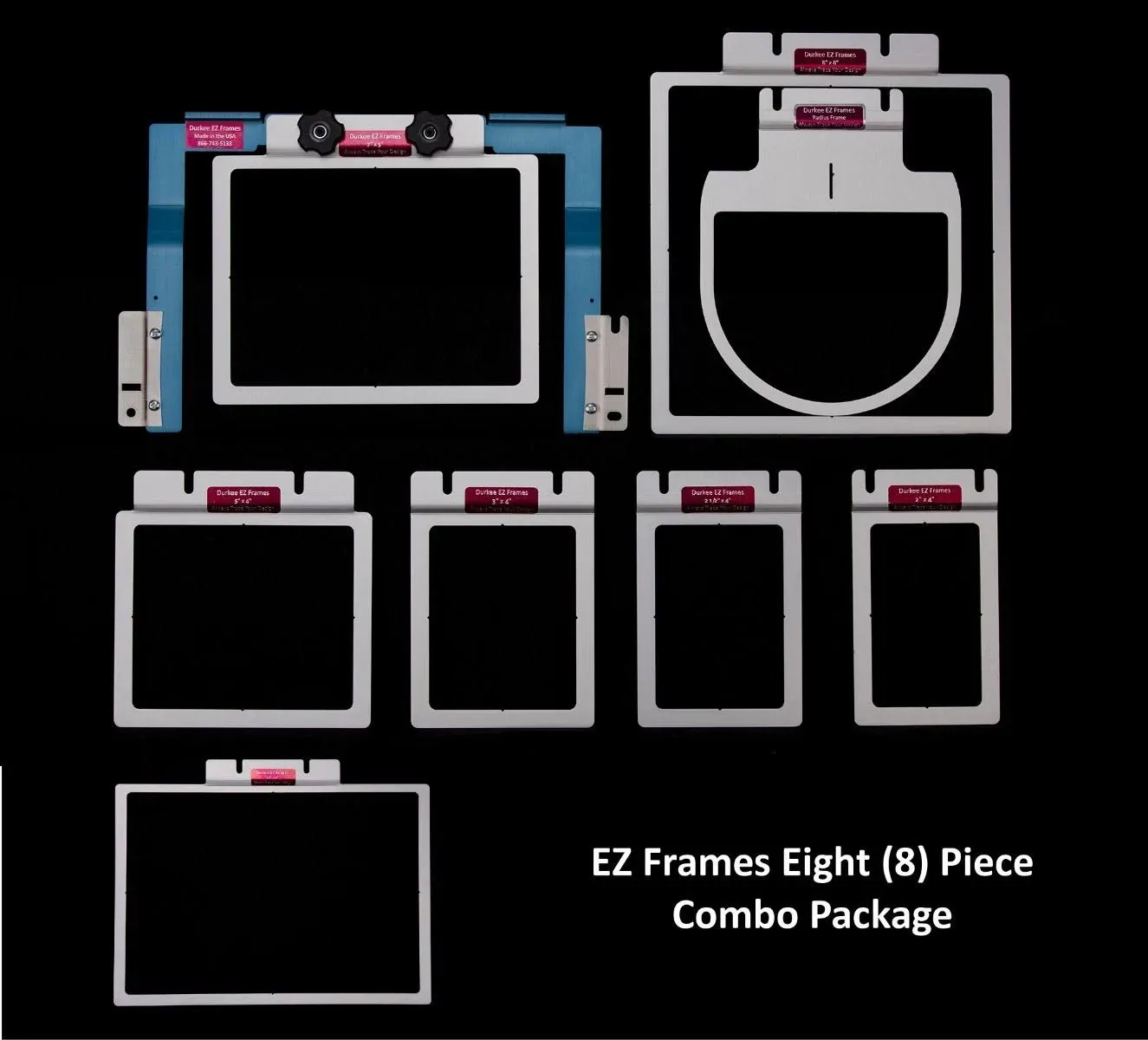 Durkee EZ Frame Embroidery machine hoop set Brother Babylock 6 / 10 needle