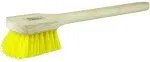 Wood Block Utility Scrub Brush, 2 in Trim L, 20 in Handle, Yellow