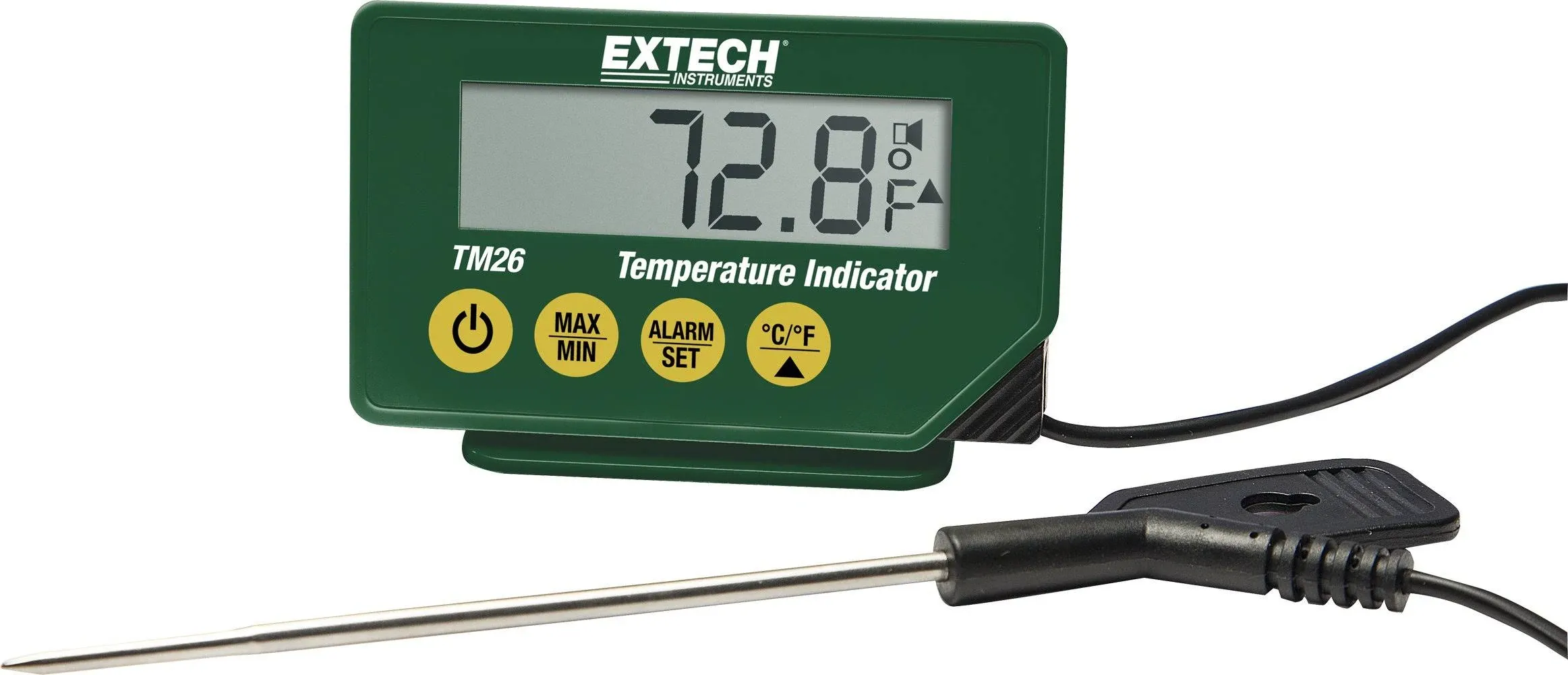 EXTECH Waterproof Food Thermometer: LCD, 3 3/8 in Overall Lg, NSF Certified