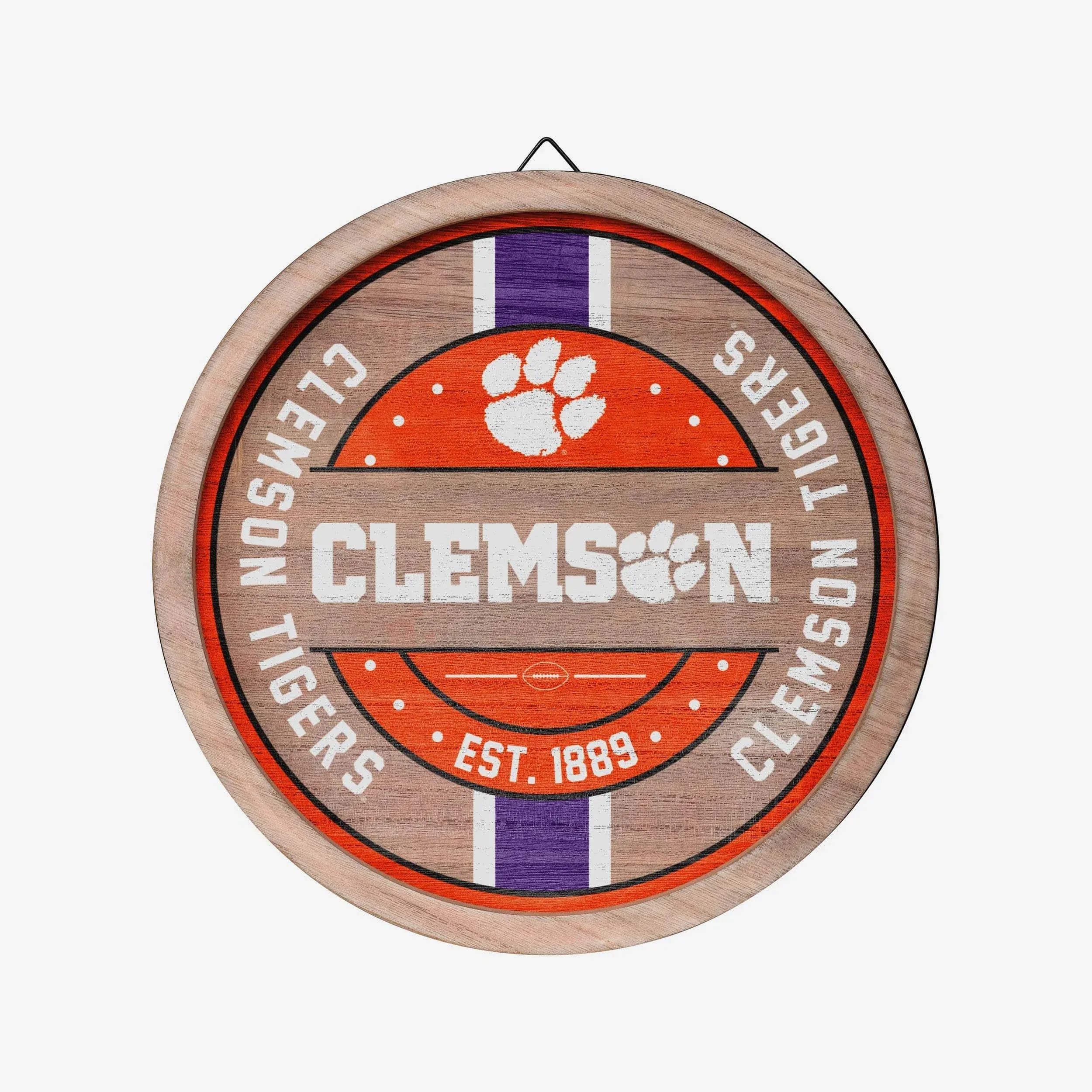 Clemson Tigers Sign Wood Barrel Design