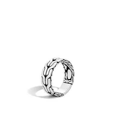 Carved Chain Band Ring, Sterling Silver|RB99842