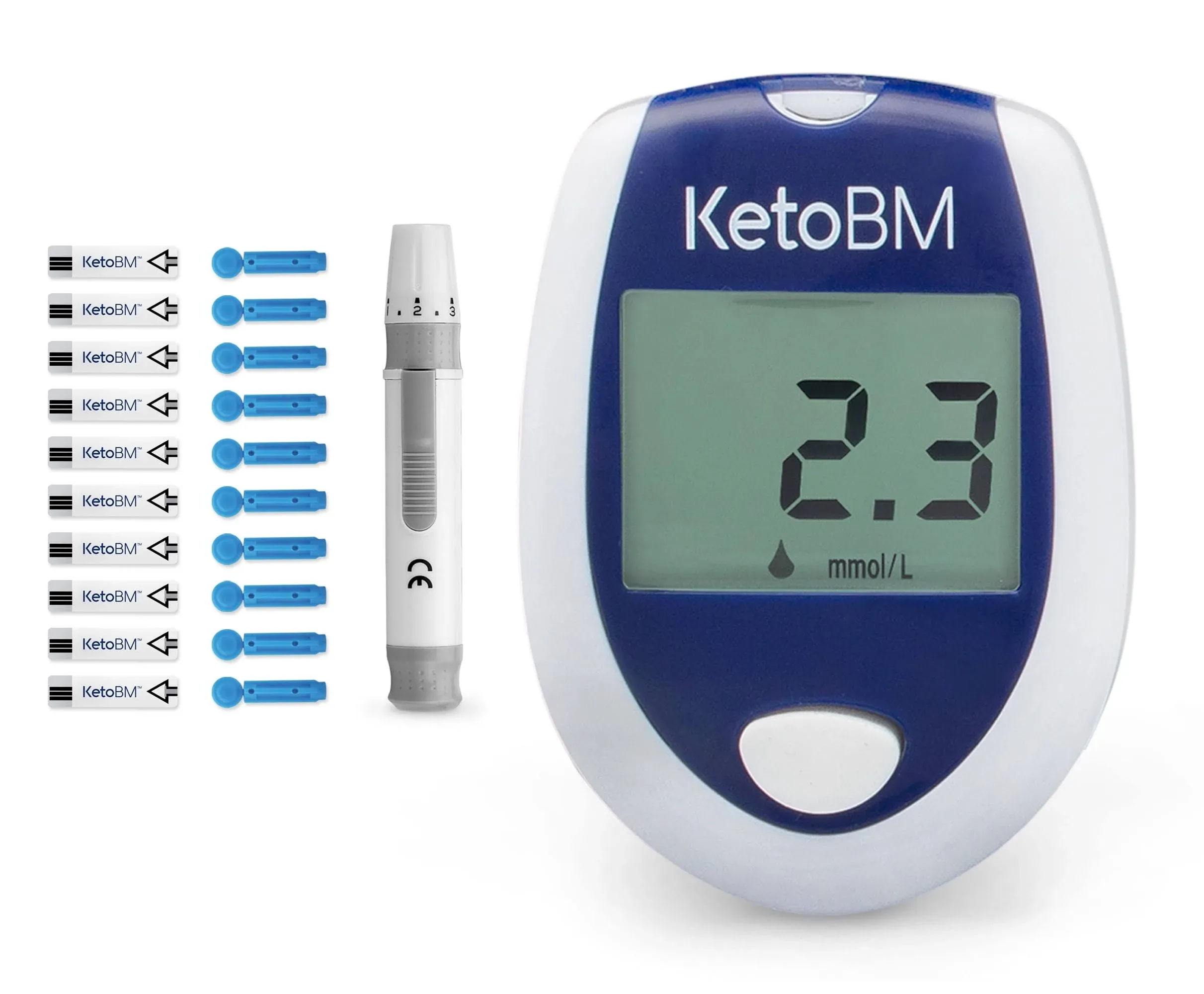 Blood Ketone Meter Kit for Keto Diet Testing - Complete Ketone Test Kit with Ketone Monitor, Keto Strips, Lancing Device & Lancets