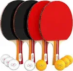 NIBIRU SPORT Ping Pong Paddles Set of 4 - Table Tennis Paddles, 8 Balls