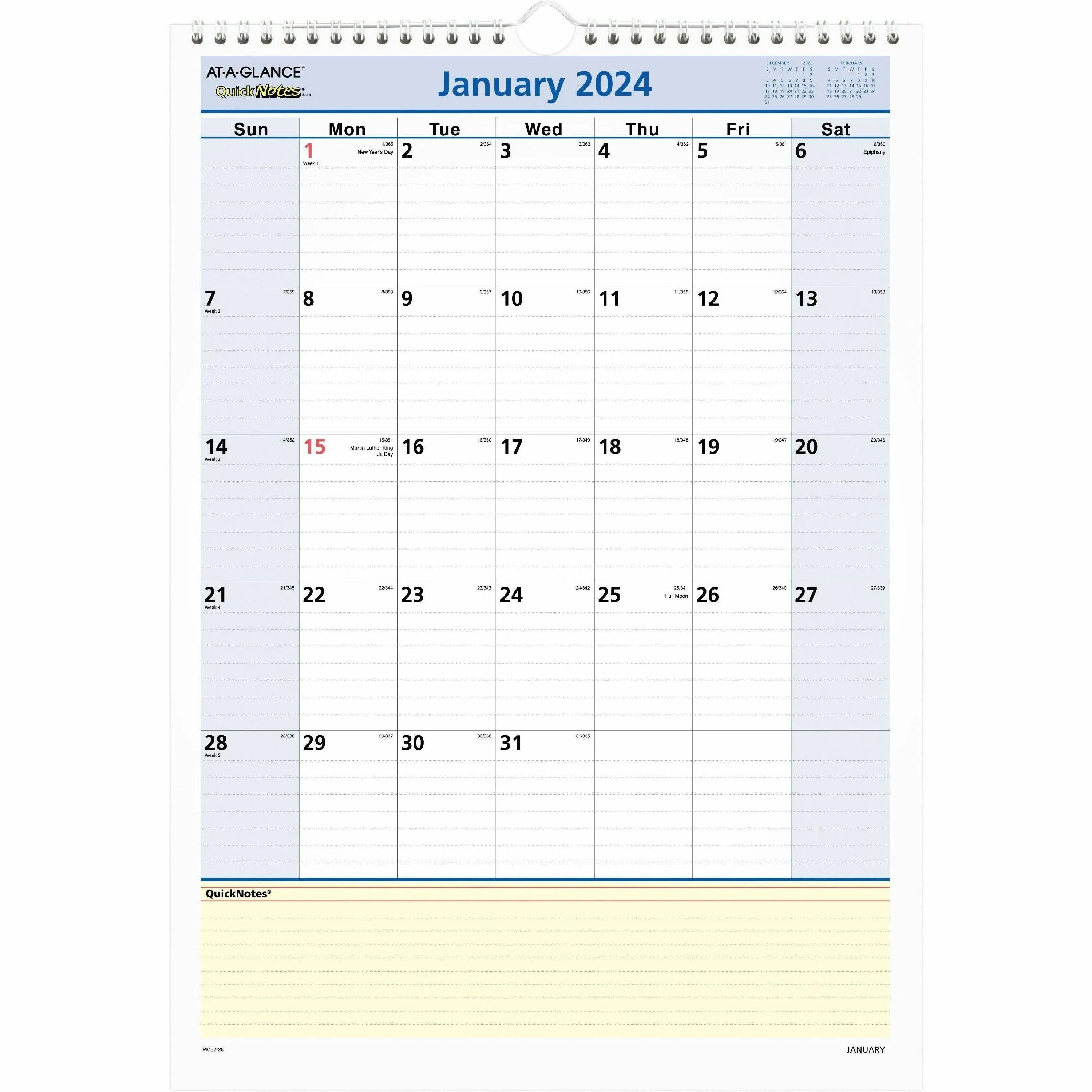 At-A-Glance QuickNotes Monthly Desk Pad Calendar