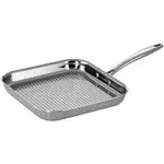 Tramontina Tri-Ply Clad Stainless Steel 11-Inch Square Grill Pan, Induction-Ready, Dishwasher-Safe, NSF-Certified, Made in Brazil