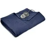 SUNBEAM QUILTED FLEECE ELECTRIC HEATED WARMING BLANKET/TWIN (Newport Blue) NEW