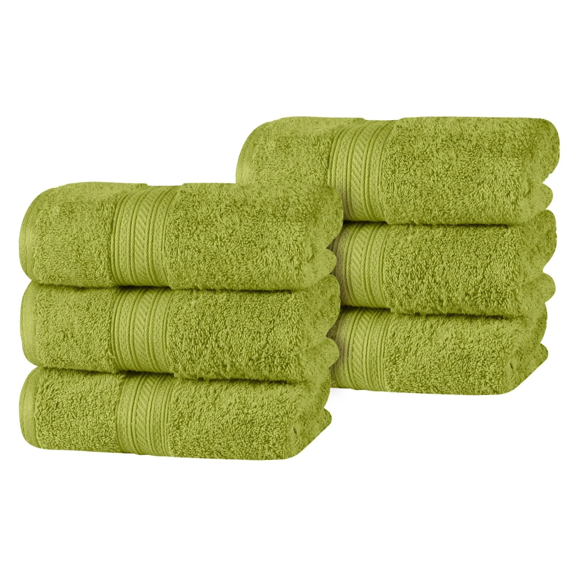 Superior Atlas Cotton Plush Heavyweight Luxury Hand Towel Set of 6 - White