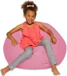 Posh Creations Bean Bag Chair for Kids, Teens, and Adults Includes Removable and Machine Washable Cover, 38in - Large, Solid Pink