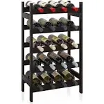 SMIBUY Bamboo Wine Rack 20 Bottles Display Holder 5-Tier Free Standing Storag...