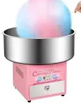 Cotton Candy Machine Commercial, Electric Cotton Candy Maker with 20 inch Stainless Steel Bowl for Family, Party, Amusement Park, Carnival- Pink, Without Cart