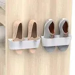 Yocice Wall Mounted Shoes Rack 2Pack with Sticky Hanging Strips Plastic Shoes...