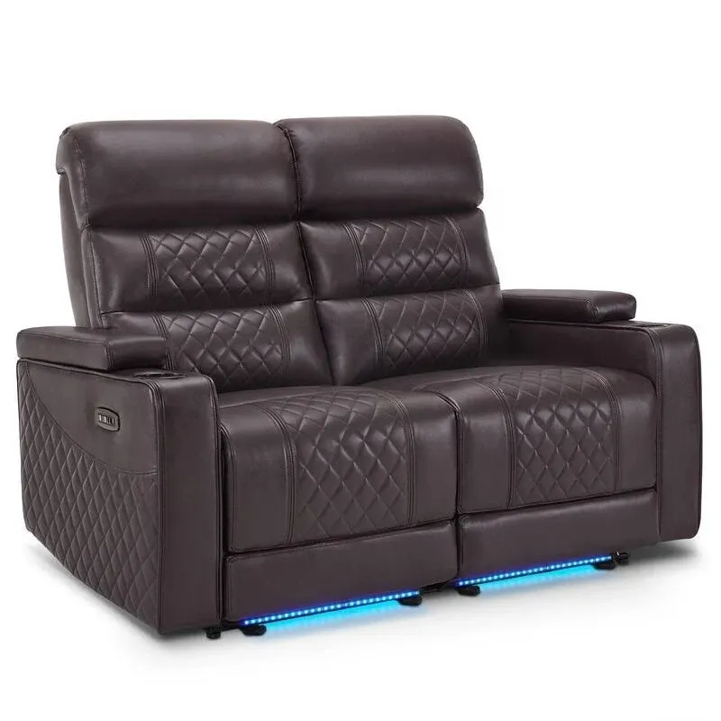 MCombo Electric Power Reclining Loveseat Sofa with Adjustable Headrests, Home Theater Seating with USB & Type-C Ports, Armrest Storage for Living Room