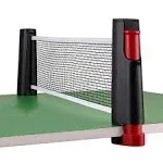 Hipiwe Retractable Table Tennis Net Replacement, Ping Pong Net and Post with PVC Storage Bag, 6 Feet(1.8M , Fits Tables Up to 2.0 inch 5.0 cm (Black)