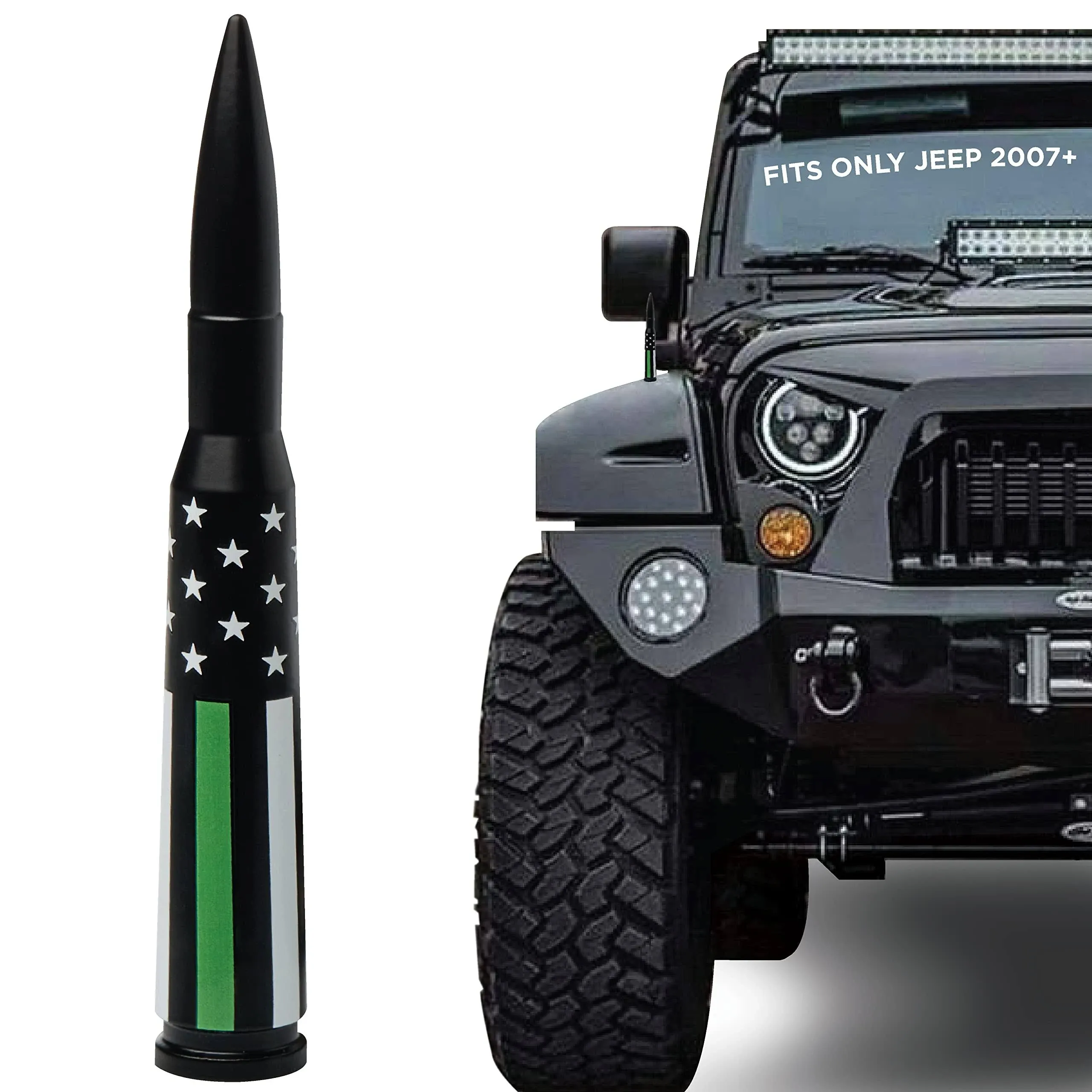 EcoAuto Bullet Antenna for Jeep JK&JL Anti Theft Design( American Flag Miltary )  | eBay