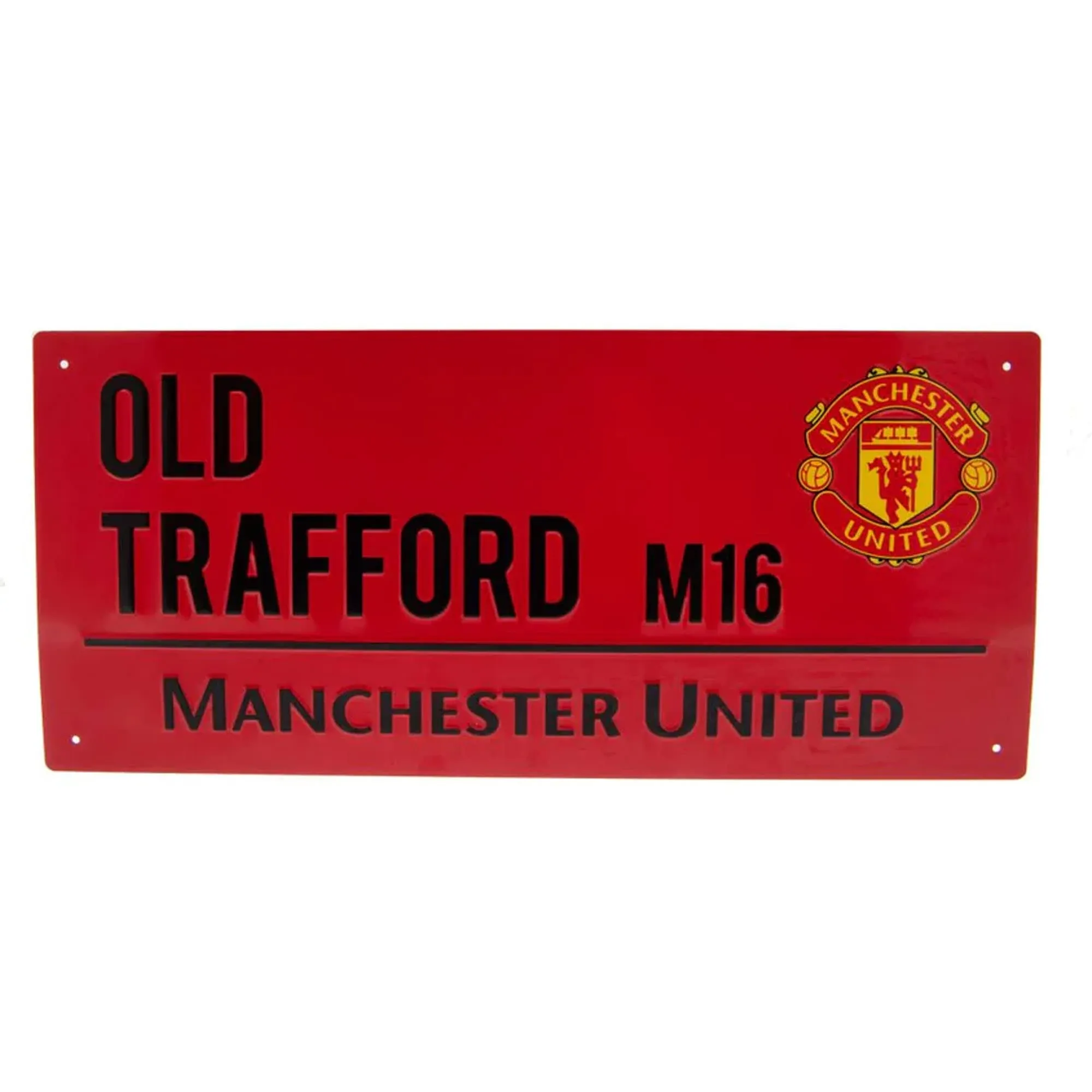 Club Licensed Man Utd Colour Street Sign - Red/Black - 40cm x 18cm, Bedroom