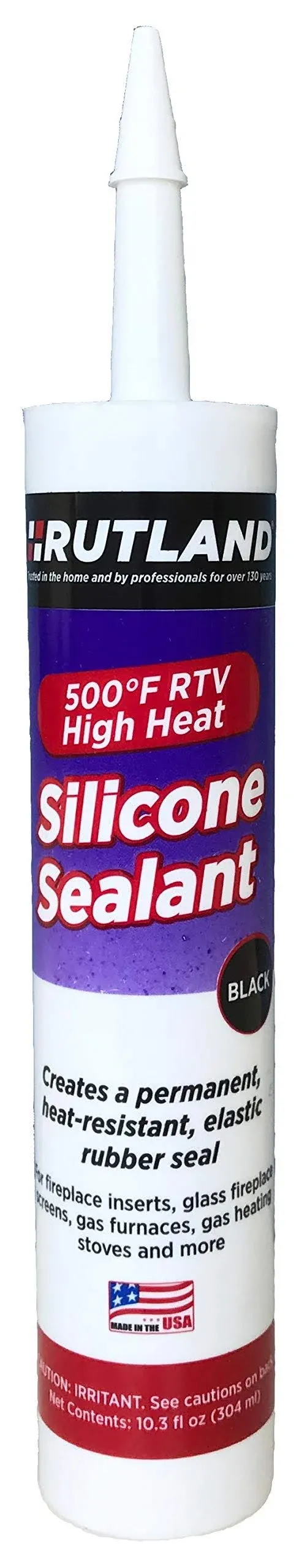 High Heat Silicone Sealant | Black | 10.3 oz Cartridge | Rutland