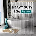  AmazerBath 12 Gauge Heavy Duty Crystal Clear Thick Shower Curtain Liner 