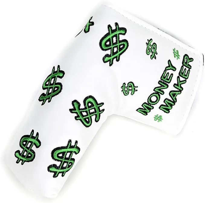 CNC Golf Money Maker White Putter Cover Magnetic Headcover for Scotty Cameron TaylorMade Odyssey Blade