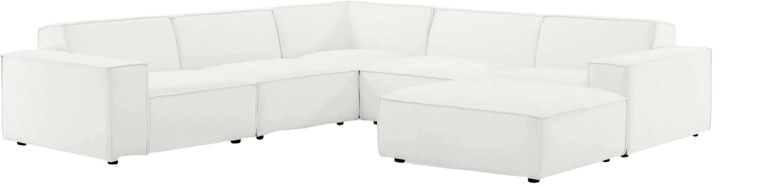 Modway Restore Upholstered Sectional Sofa, 6-Piece Set, White