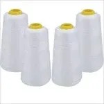 4-Pack of White Serger Cone Thread All Purpose 