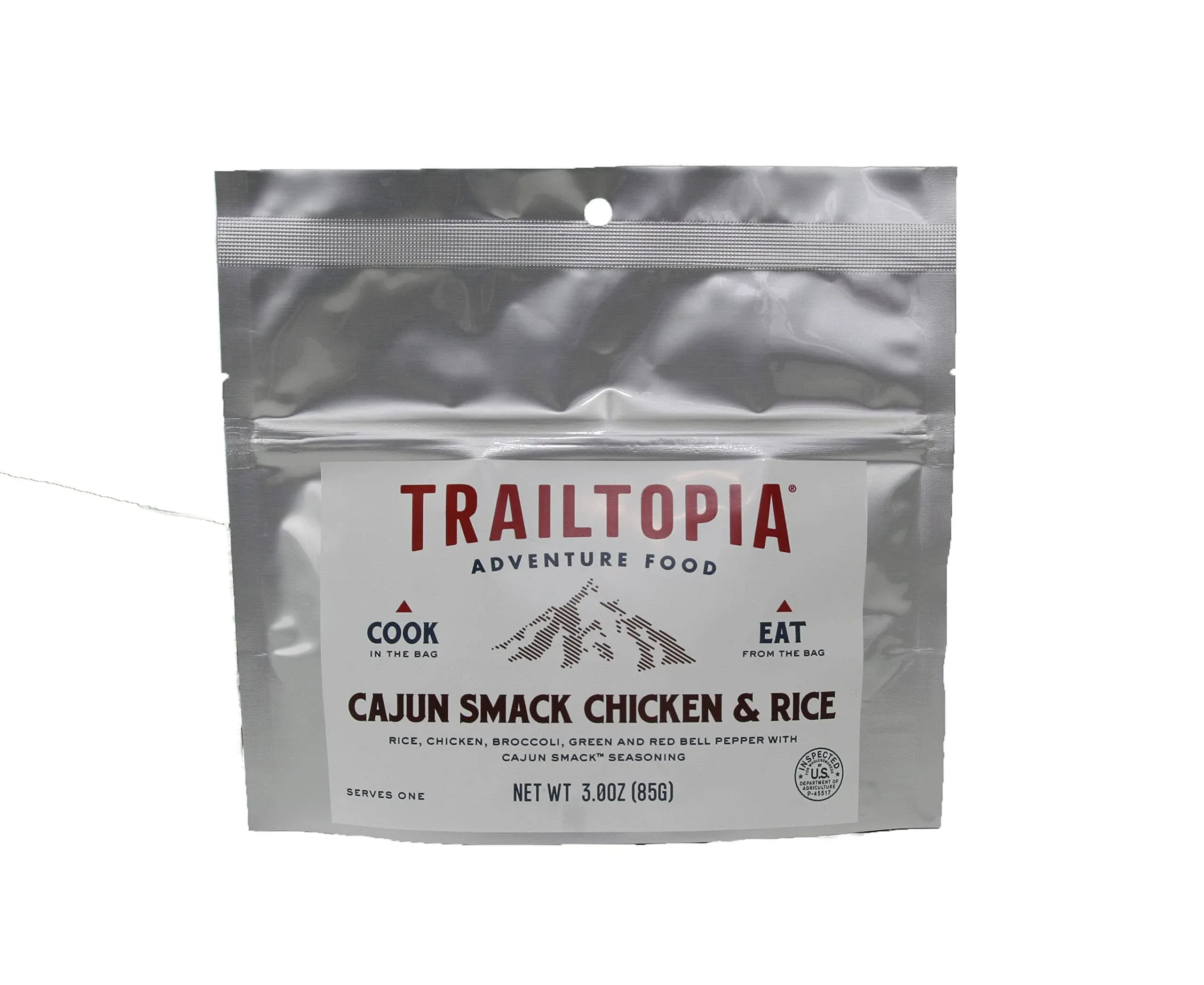 Trailtopia Cajun Smack Chicken & Rice- Freeze Dried Hiking Dinner | Delicious Taste | Quick & Easy Prep | Lightweight | Perfect for Camping & Backpacking | High Energy Meals for Outdoor Adventures