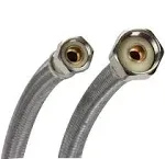 Fluidmaster B1F16 Faucet Connector, Braided Stainless Steel - 3/8 Female Compression Thread x 1/2 I.P. Female Straight Thread, 16-Inch Length