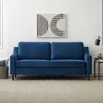 Edenbrook Jensen Upholstered Couch - Couches for Living Room – Blue Velvet Couch - Living Room Furniture - Small Couch - Seats Three - Scoop Arm