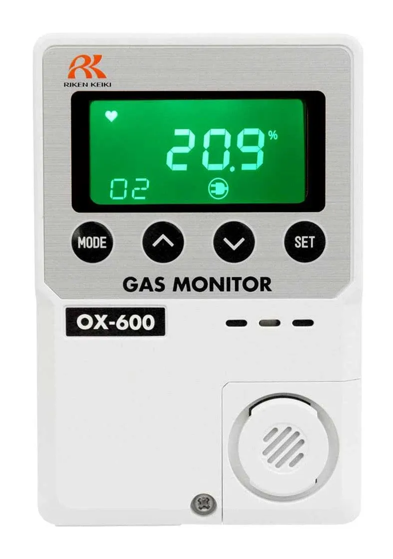 RKI 72-1004 OX-600 oxygen monitor,0-25%,battery operated (2 AA batteries)