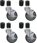 MySit 4 inch Work Table Caster Wheels for Commercial Kitchen Prep Tables