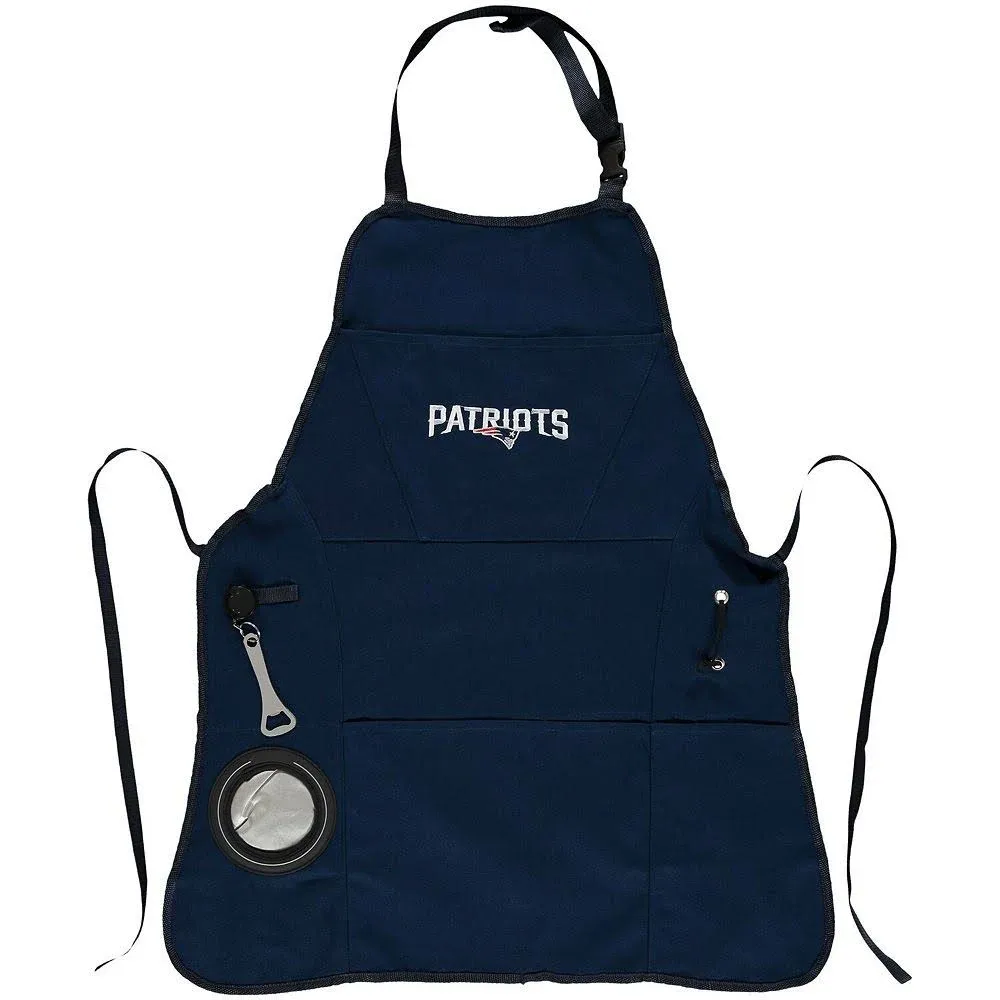 Team Sports America NFL New England Patriots Ultimate Grilling Apron Durable Cotton with Beverage Opener and Multi Tool For Football Fans Fathers Day and More