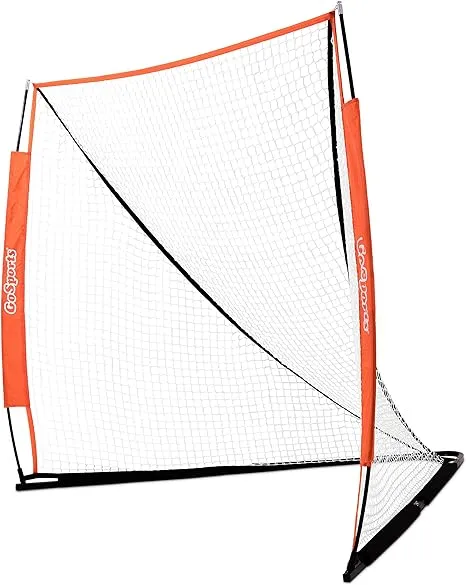 GoSports Regulation Size 6 ft x 6 ft Portable Lacrosse Net - Bow Style Frame with Carrying Case