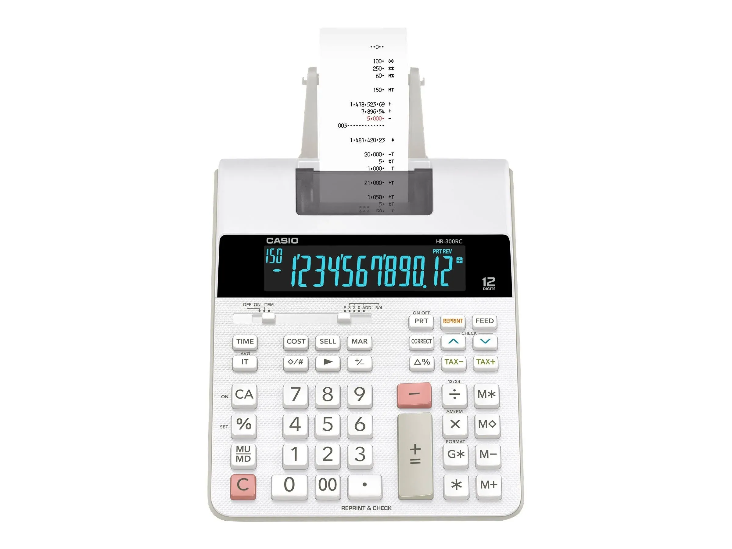 Casio HR-300RC Printing Calculator - White