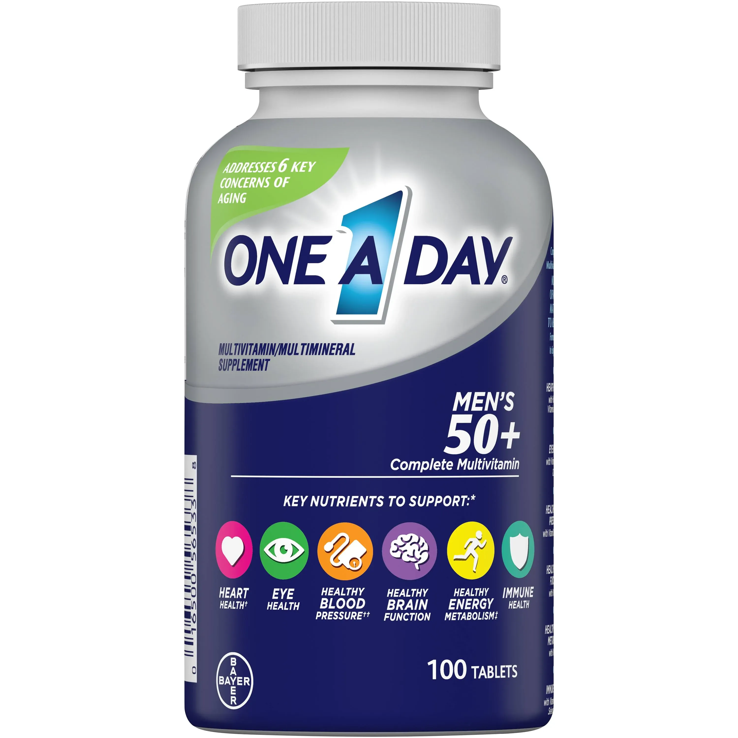 Bayer Health Care LLC One A Day Men's 50+Healthy Advantage Multivitamin Tablets, 100 Count