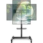 5Rcom Large Rolling TV Cart Portable Stand for 32-75 Inch Flat Screens with Wheels and Tilt Mount, Portrait or Landscape Mobile TV Cart