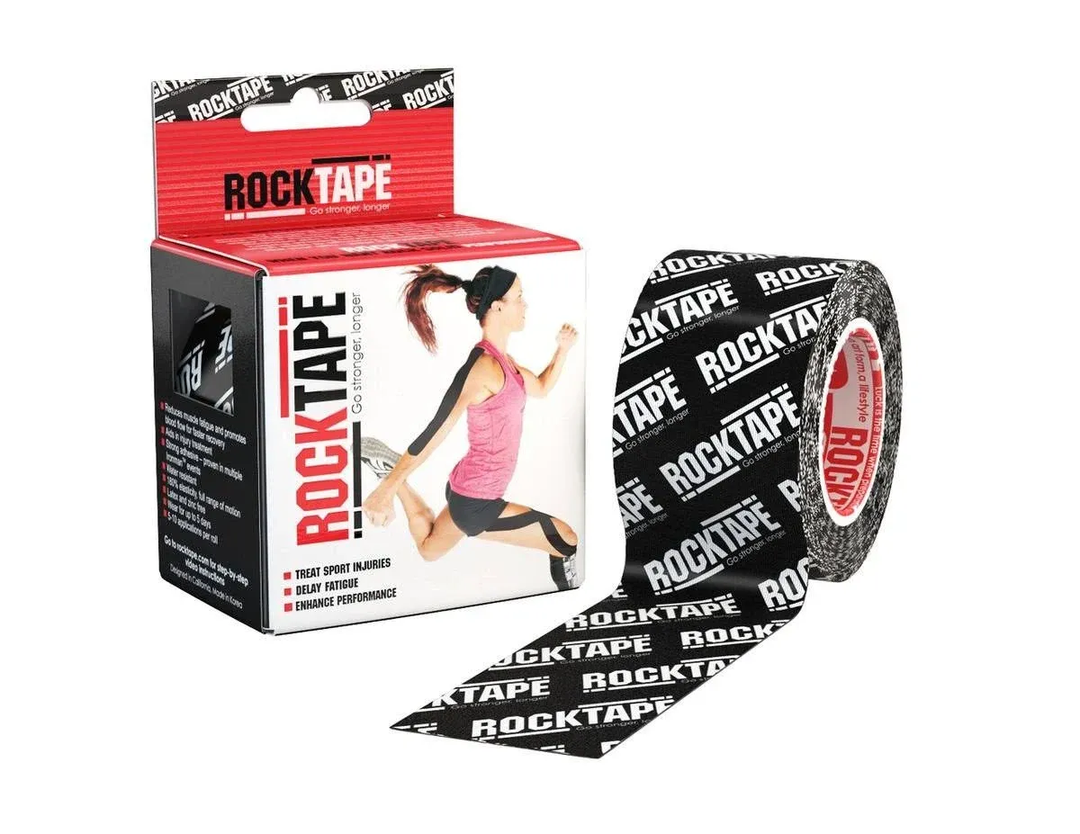 RockTape Black Logo, 2" x 16.4' (5cm x 5cm)
