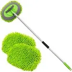 anngrowy 62&#034; Microfiber Car Wash Brush with Long Handle Washing Mop Blue 