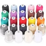 Locking Base Cotton Thread Spools - 600M of 100% Mercerized Cotton in 24 Colors