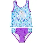 Disney Frozen Elsa Little Girls Tankini Top and Bikini Bottom Swim Set Floral ...