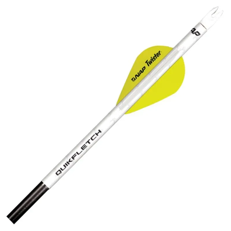 New Archery Products Quikfletch Twister 2" 3-Vane Stabilizing Fletching for Increased Accuracy of Compound Bow Arrows & Crossbow Bolts - 6 Pack