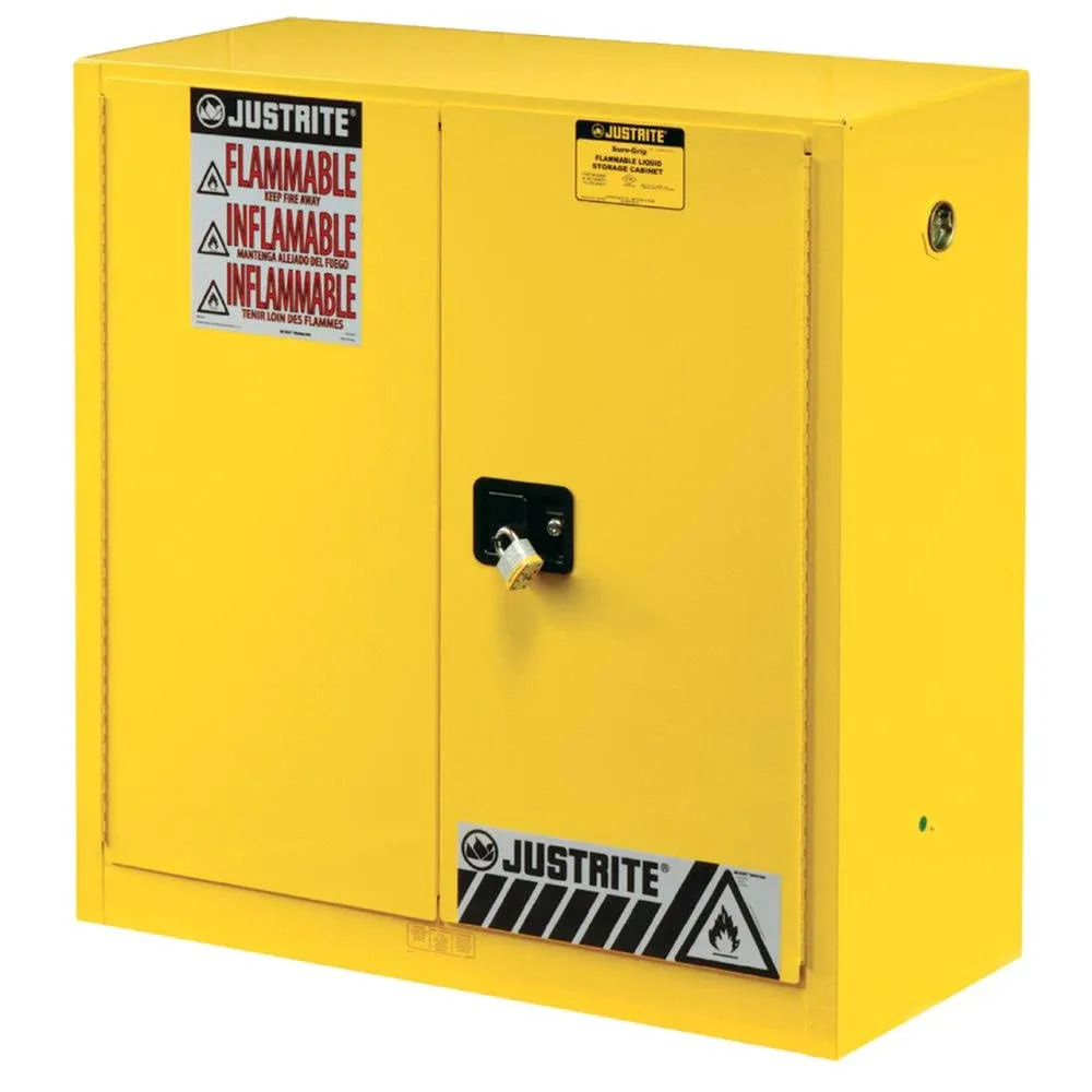 Justrite 894520 Safety Cabinet, 45 gal, Yellow