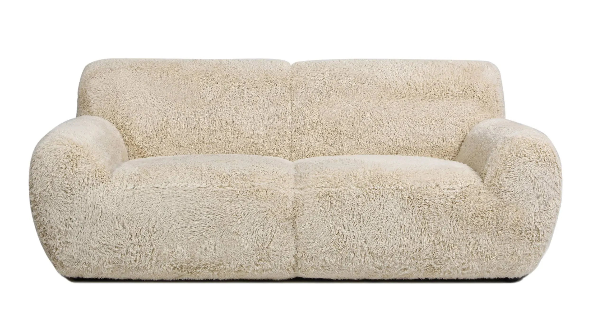 Summit 83" Cream Beige Faux Fur Sheepskin Overstuffed Sofa - Contemporary - Sofas - by Jennifer Taylor Home | Houzz