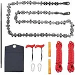 Toyeah Upgrade 53 inch High Reach Tree Limb Hand Rope Saw, 68 Sharp Teeth Blades On Both Sides, Folding Rope Chain Saw for Camping