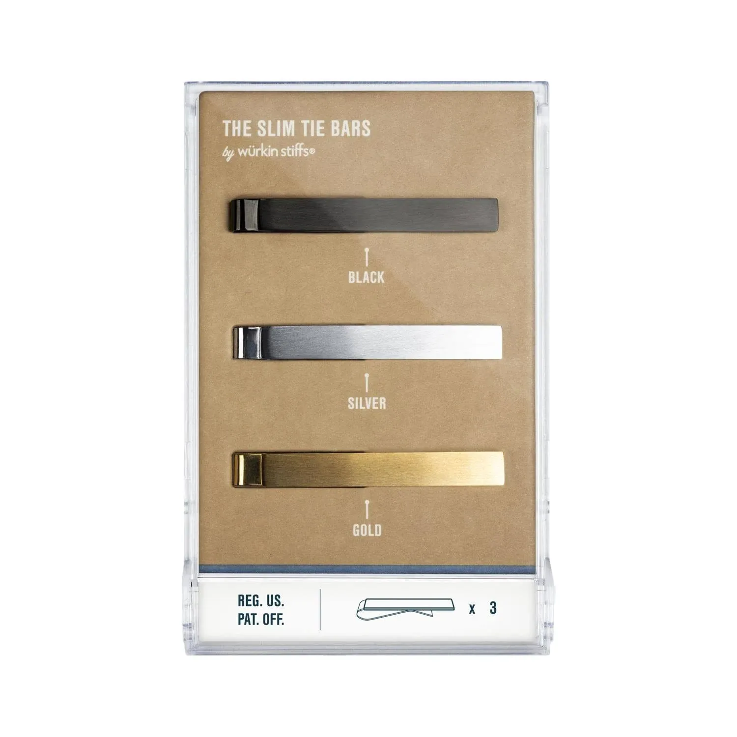 Set of 3 Slim Tie Bars