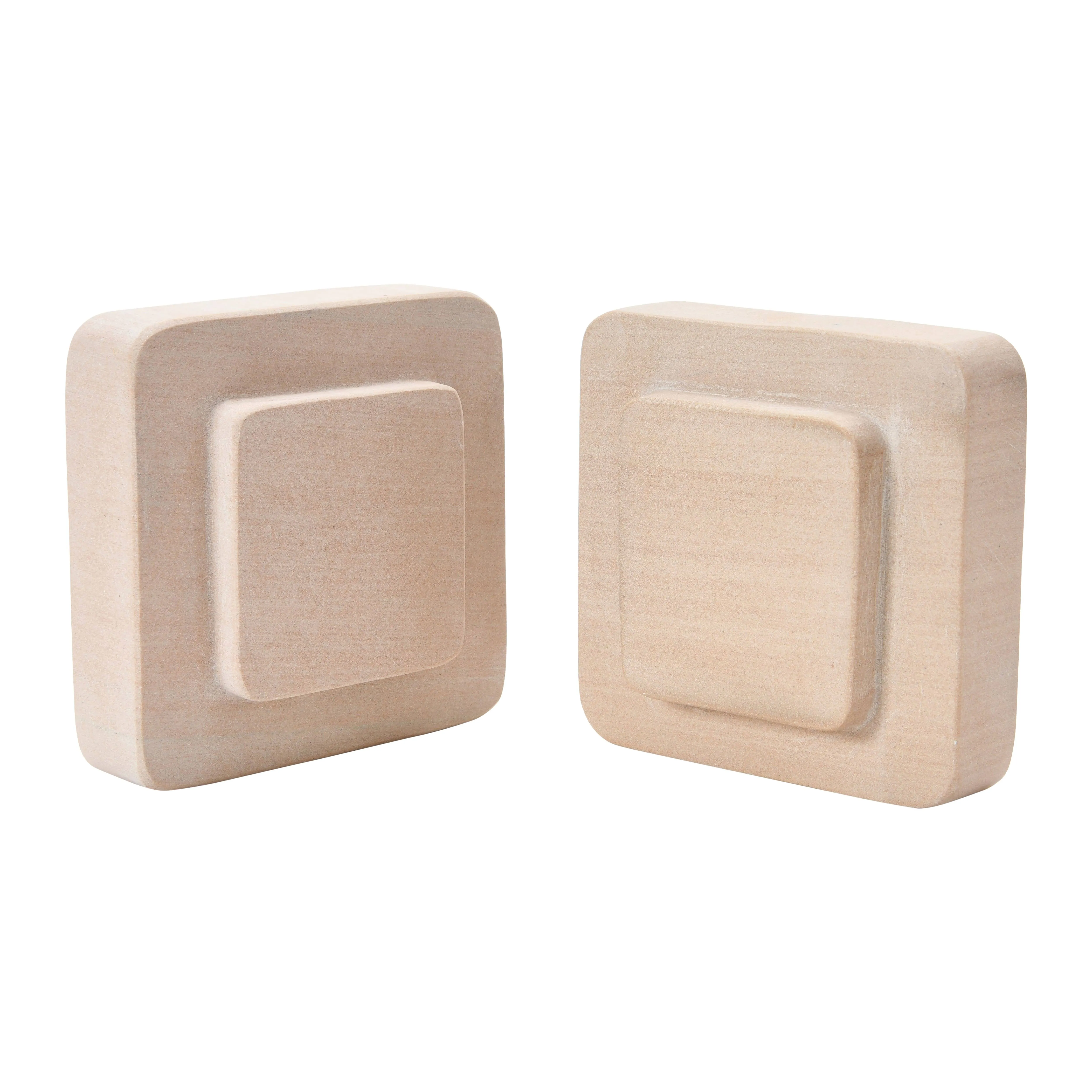 Main + Mesa Square Sandstone Bookends, Blush