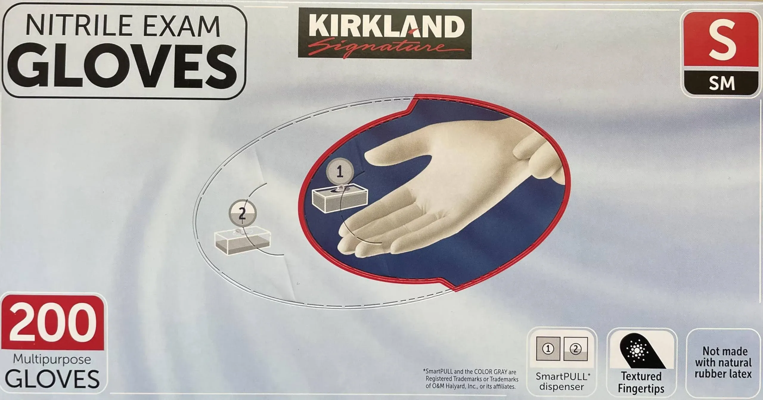 KIRKLAND 200 NITRILE EXAM GLOVES SIZE SMALL (S)