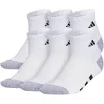 Adidas Youth Cushioned 6-Pack Quarter Socks, Size 5-7, Black