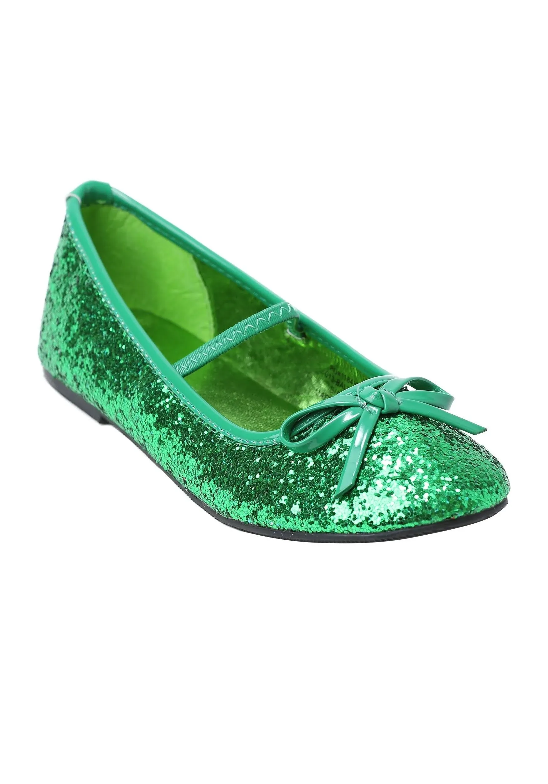 Green Glitter Ballet Slippers for Kids